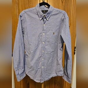 Ralph Lauren Plaid Slim Fit Button Up Shirt Size XL